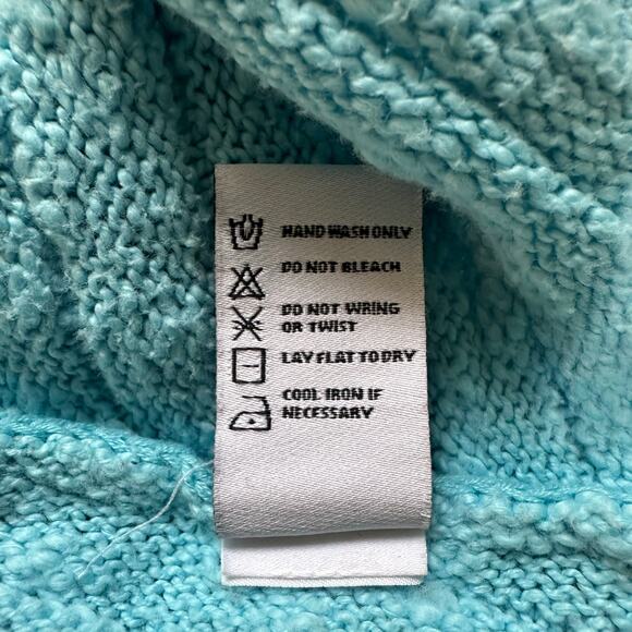 Habitat Sweater Womens Small Blue Textured Ribbed Lagenlook Pockets 100% Cotton - Picture 7 of 7